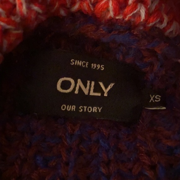 Only Our Story Cow Neck Long Sleeve Chunky Knot Sweater Sz XS - Picture 5 of 7